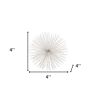 Set of Two White Iron Decorative Spiky Sphere Tabletop Sculpture