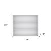 36" White Wood Three‑Tier Floating Shelf – Modern Wall‑Mounted Storage & Display