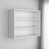 36" White Wood Three‑Tier Floating Shelf – Modern Wall‑Mounted Storage & Display