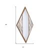 38" Brass & Silver Mixed-Metal Diamond Accent Mirror – Geometric Statement