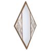 38" Brass & Silver Mixed-Metal Diamond Accent Mirror – Geometric Statement