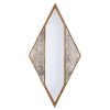38" Brass & Silver Mixed-Metal Diamond Accent Mirror – Geometric Statement