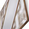 38" Brass & Silver Mixed-Metal Diamond Accent Mirror – Geometric Statement