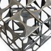 Gray Metal Geo Cube Tabletop Sculpture – Modern Industrial Accent