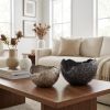 Set of Two Gray And Silver Aluminum Decorative Bowls