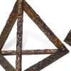 Bronze Metal Pyramid Tabletop Sculptures – Set of Three Geometric Accents