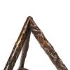 Bronze Metal Pyramid Tabletop Sculptures – Set of Three Geometric Accents