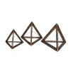 Bronze Metal Pyramid Tabletop Sculptures – Set of Three Geometric Accents