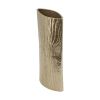 Gold Oval Aluminum Table Vase – Textured Faux Bois Decorative Accent