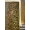 Gold Oval Aluminum Table Vase – Textured Faux Bois Decorative Accent