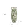 14" Green & White Leaf Ceramic Amphora Table Vase – Classic Botanical Accent
