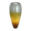 19" Clear & Brown Ombre Glass Table Vase – Modern Art Glass Accent
