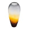 19" Clear & Brown Ombre Glass Table Vase – Modern Art Glass Accent