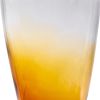 19" Clear & Brown Ombre Glass Table Vase – Modern Art Glass Accent