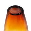 19" Clear & Brown Ombre Glass Table Vase – Modern Art Glass Accent