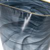 9" Charcoal Abstract Swirl Art Glass Vase – Gold Rim