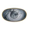 9" Charcoal Abstract Swirl Art Glass Vase – Gold Rim