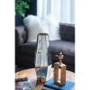 20" Antiqued Silver Glass Cylinder Table Vase – Weathered Statement Accent