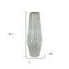 20" Antiqued Silver Glass Cylinder Table Vase – Weathered Statement Accent