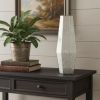 20" Antiqued Silver Glass Cylinder Table Vase – Weathered Statement Accent