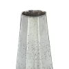 20" Antiqued Silver Glass Cylinder Table Vase – Weathered Statement Accent