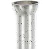 25" Antiqued Silver Floral Glass Bottle Vase – Weathered Metallic Statement