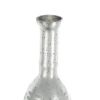 25" Antiqued Silver Floral Glass Bottle Vase – Weathered Metallic Statement