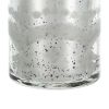 25" Antiqued Silver Floral Glass Bottle Vase – Weathered Metallic Statement