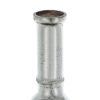 30" Antiqued Silver Floral Glass Bottle Vase – Etched Vintage Tabletop Accent
