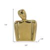 8" Gold Ceramic Modern Abstract Table Vase – Sculptural Accent