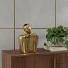 8" Gold Ceramic Modern Abstract Table Vase – Sculptural Accent
