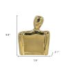 10" Gold Ceramic Table Vase – Electroplated Modern Decorative Accent