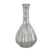 10" Antiqued Silver Glass Round Table Vase