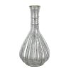10" Antiqued Silver Glass Round Table Vase