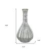 10" Antiqued Silver Glass Round Table Vase