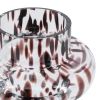 8" Amber & Clear Abstract Glass Cylinder Vase – Modern Two-Tone Tabletop Accent