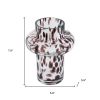 8" Amber & Clear Abstract Glass Cylinder Vase – Modern Two-Tone Tabletop Accent