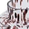 8" Amber & Clear Abstract Glass Cylinder Vase – Modern Two-Tone Tabletop Accent