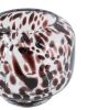 6" Amber & Clear Abstract Glass Round Vase – Modern Two-Tone Tabletop Accent