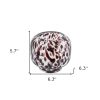 6" Amber & Clear Abstract Glass Round Vase – Modern Two-Tone Tabletop Accent