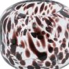6" Amber & Clear Abstract Glass Round Vase – Modern Two-Tone Tabletop Accent