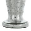 20" Antiqued Silver Etched Floral Glass Vase – Vintage Round Statement