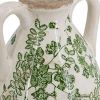 16" Green & White Leaf Ceramic Amphora Vase – Botanical Accent