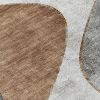 Gray Charcoal & Brown Abstract Round Washable Rug – Indoor/Outdoor