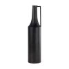 24" Black Metal Jug Vase – Modern Statement Floral Accent