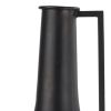 24" Black Metal Jug Vase – Modern Statement Floral Accent