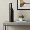 24" Black Metal Jug Vase – Modern Statement Floral Accent