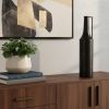 24" Black Metal Jug Vase – Modern Statement Floral Accent