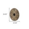 Mekhi Black & Light Brown Floral Seagrass Circle Hanging Dimensional Sculpture – Modern Natural Wall Art
