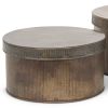 Set of Two Antiqued Gold Metal Decorative Boxes